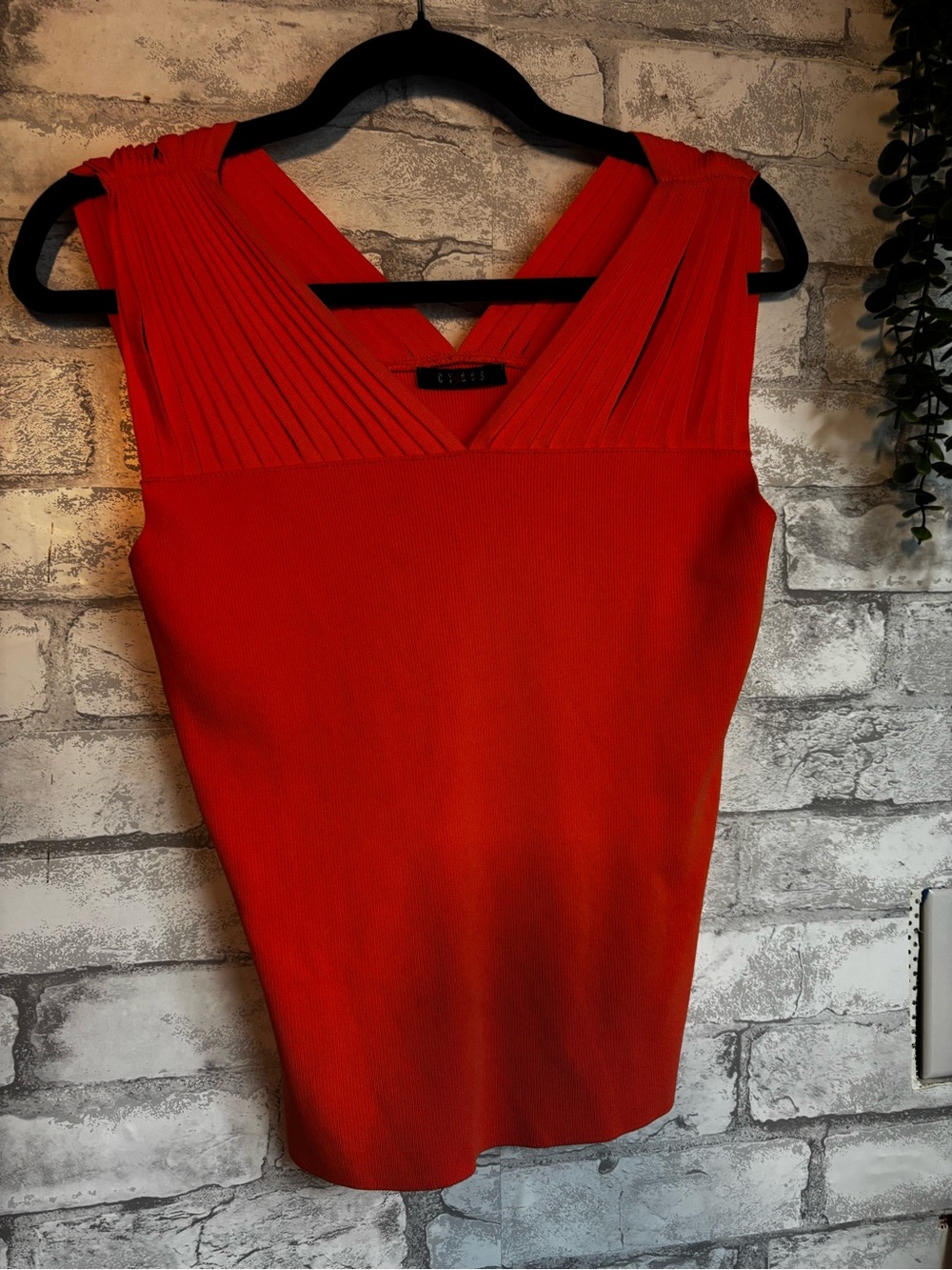 Cyrus One-Shoulder Red Pleated Knit Dress